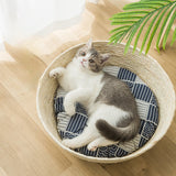 Straw Bed for Small Dogs and Cats - Soft Corn Husk Material, Cozy and Comfortable