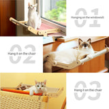 Sturdy Cat Window Perch - Adjustable Snap-In Legs, Washable Cotton Canvas, Multi-Ply Plywood Construction, Easy Installation