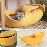 Banana Cat Bed - Cozy and Cute Pet Sleeping Pod