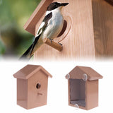 Rustic Wooden Bird House - Handcrafted Nesting Box for Garden Birds